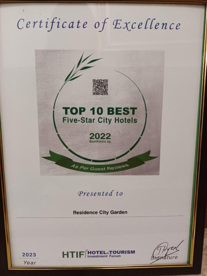 Residence City Garden - Certificate Of Excellence Top 10 Best Five-Stars City Hotels For 2024 Awarded By Htif Plovdiv Ngoại thất bức ảnh